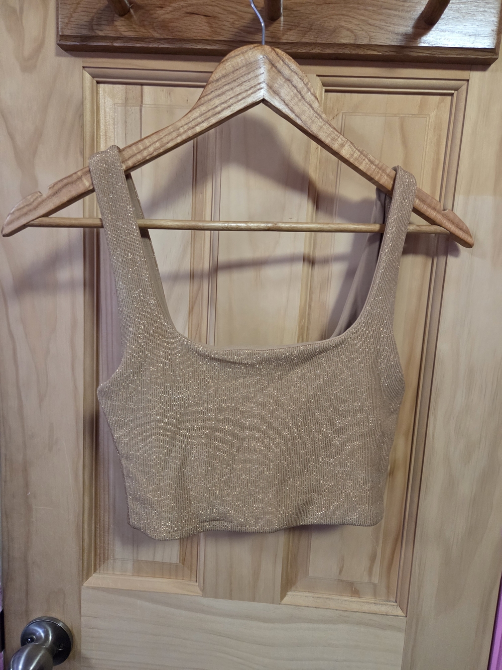 Babaton Metallic Crop Tank Top - Gold